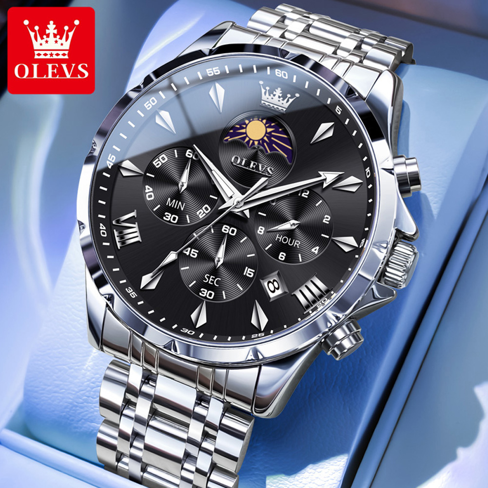 Luxury Watch Exhibition - OLEVS 3653 Brand Moon Phase Calendar