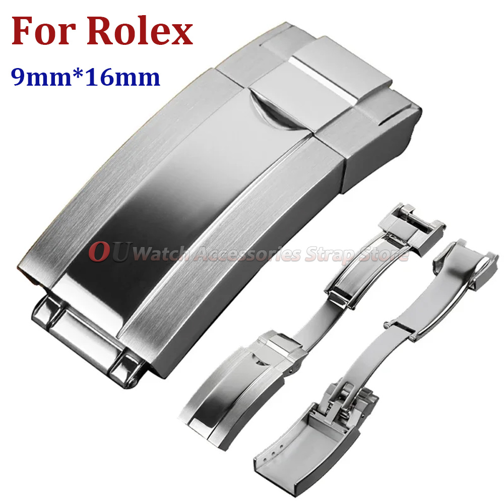 Luxury Watch Green - 9mmx16mm Stainless Steel Deployment Clasp for