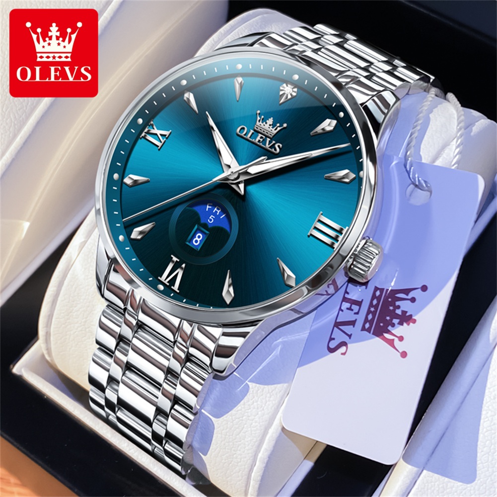 OLEVS Moon Phase men's watches - Luxury Watch Brand review and price