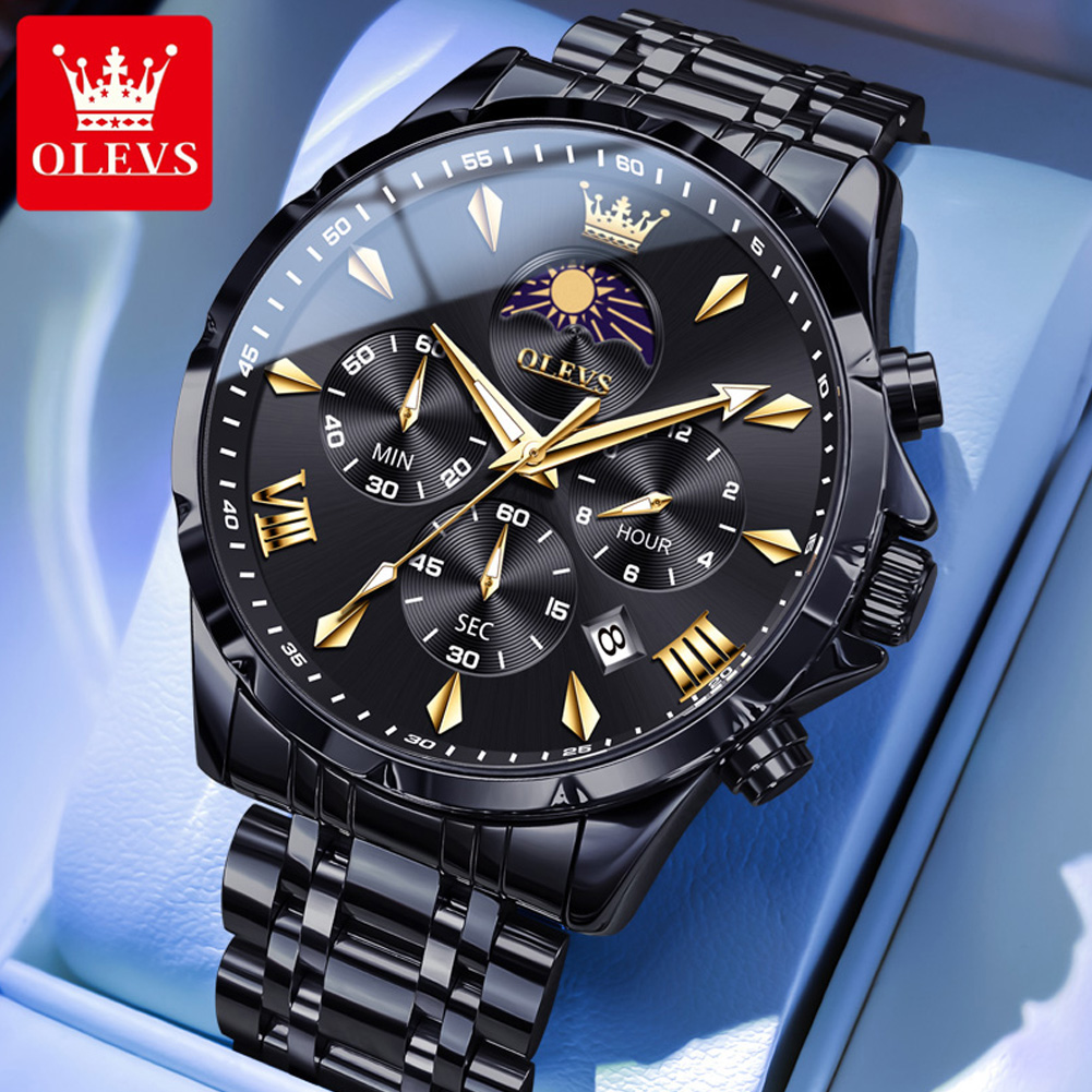 OLEVS 3653 Brand Moon Phase Ca - Luxury Watch Exhibition review and price