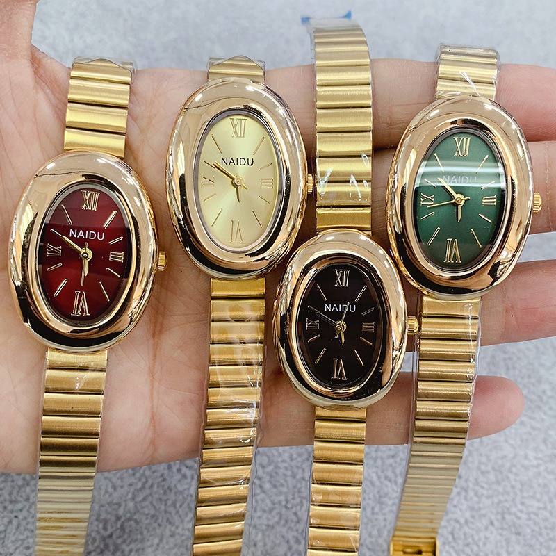 Luxury Brand Gold Oval Women Q - Luxury Watch Green review and price