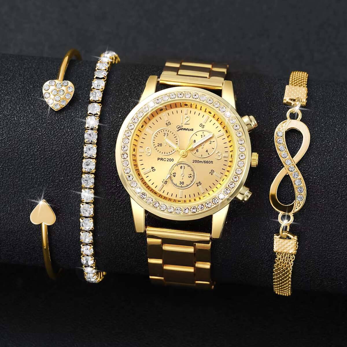 4PCS/Set Luxury Rhinestone Wom - Luxury Watch Case Travel review and price